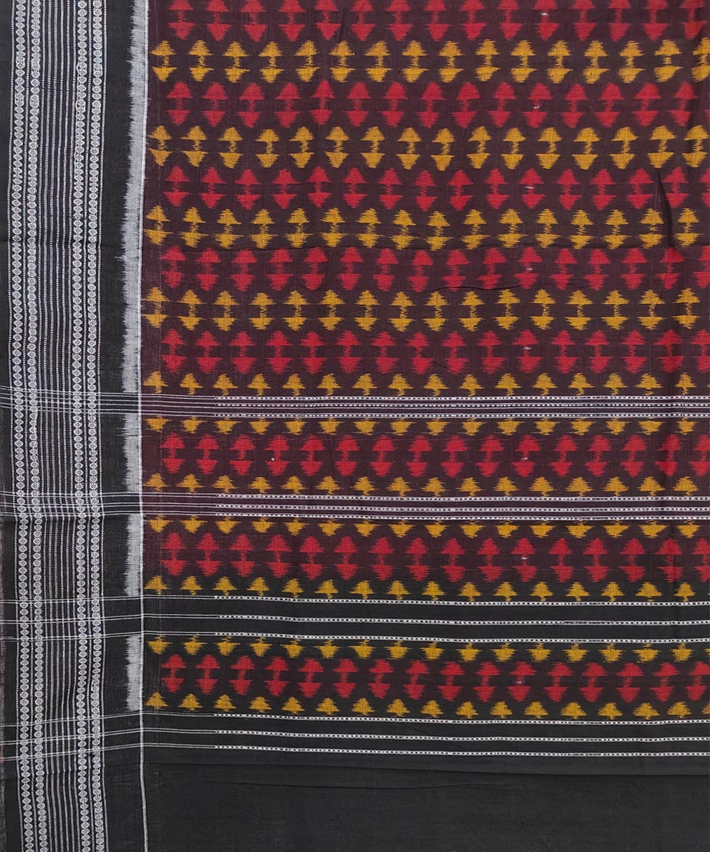 Multicolour Sambalpuri Handwoven Single Ikat Cotton Dupatta Image 3