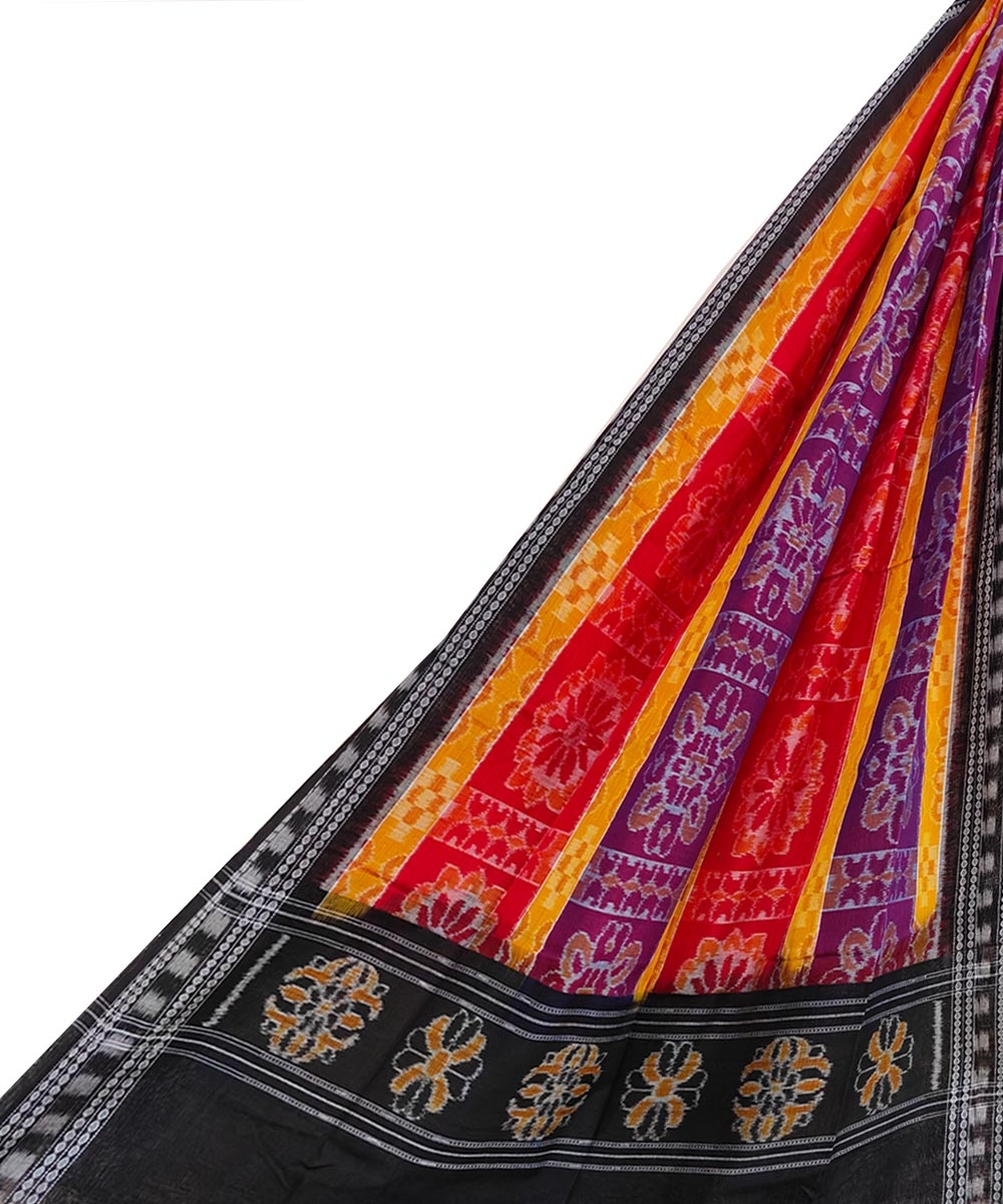 Multicolour Sambalpuri Handwoven Single Ikat Cotton Dupatta SFCDUP1730