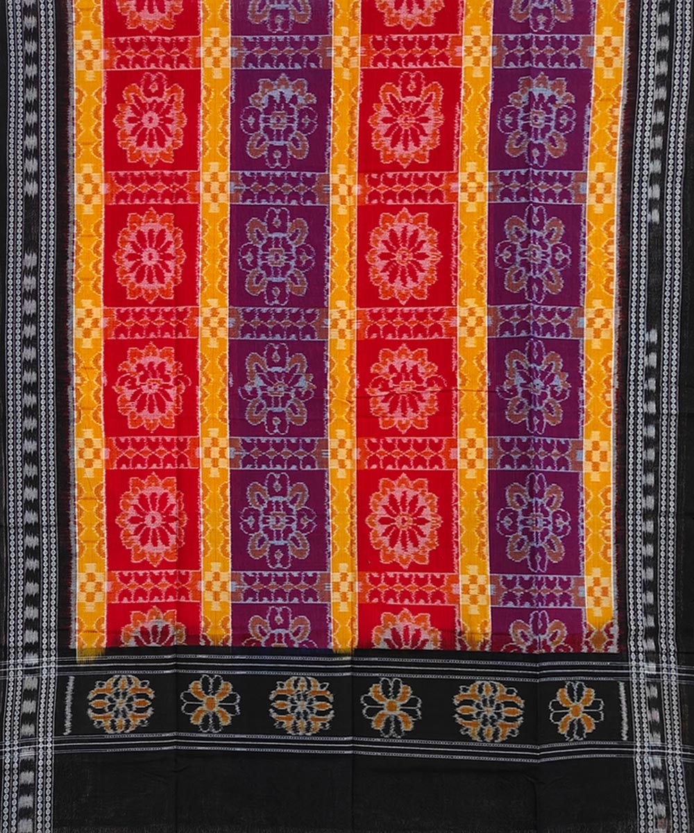 Multicolour Sambalpuri Handwoven Single Ikat Cotton Dupatta Image 2