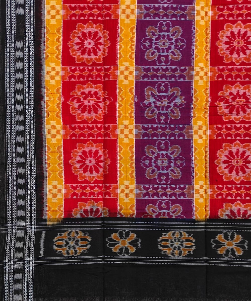 Multicolour Sambalpuri Handwoven Single Ikat Cotton Dupatta Image 3