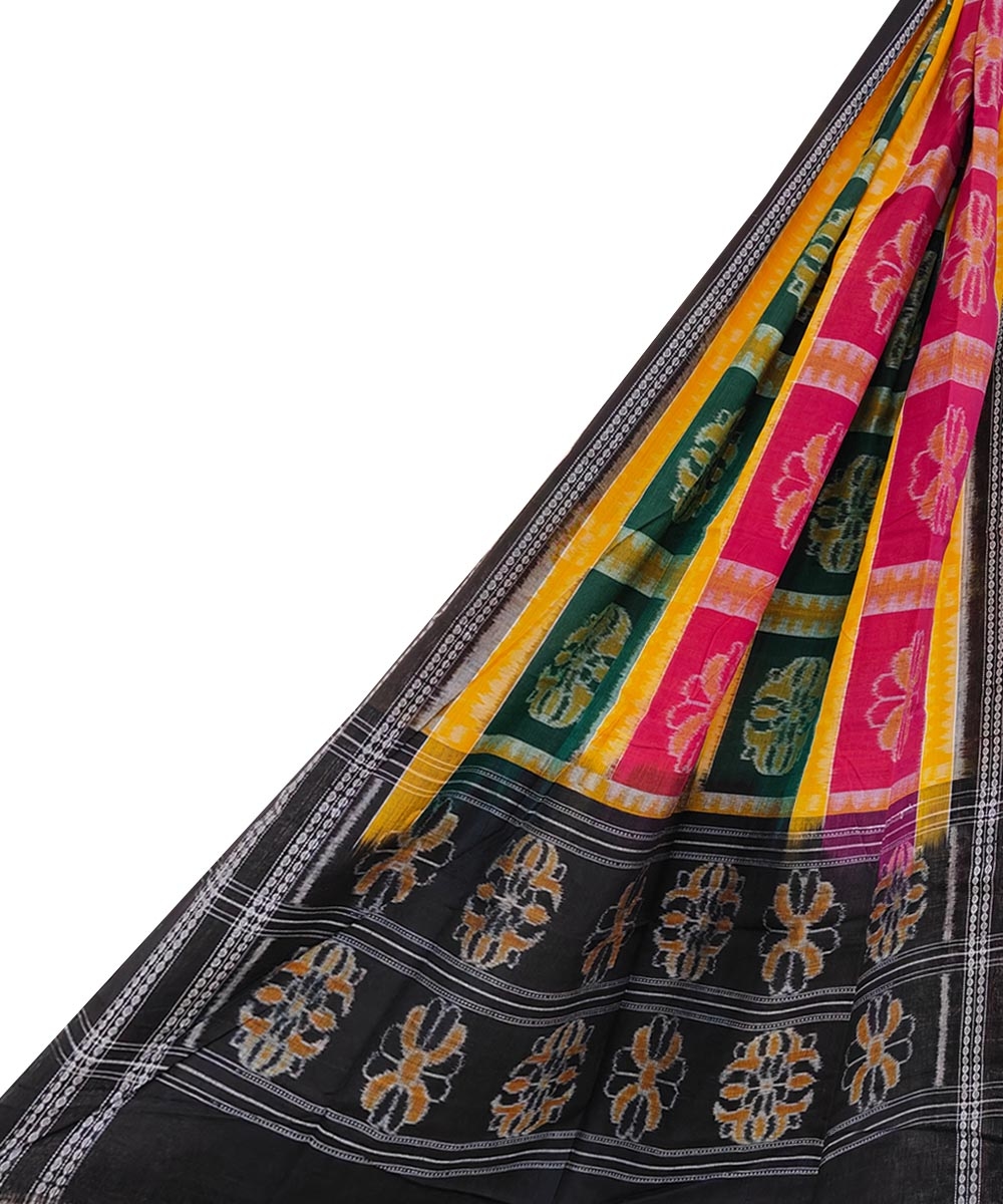 Multicolour Sambalpuri Handwoven Single Ikat Cotton Dupatta SFCDUP1731