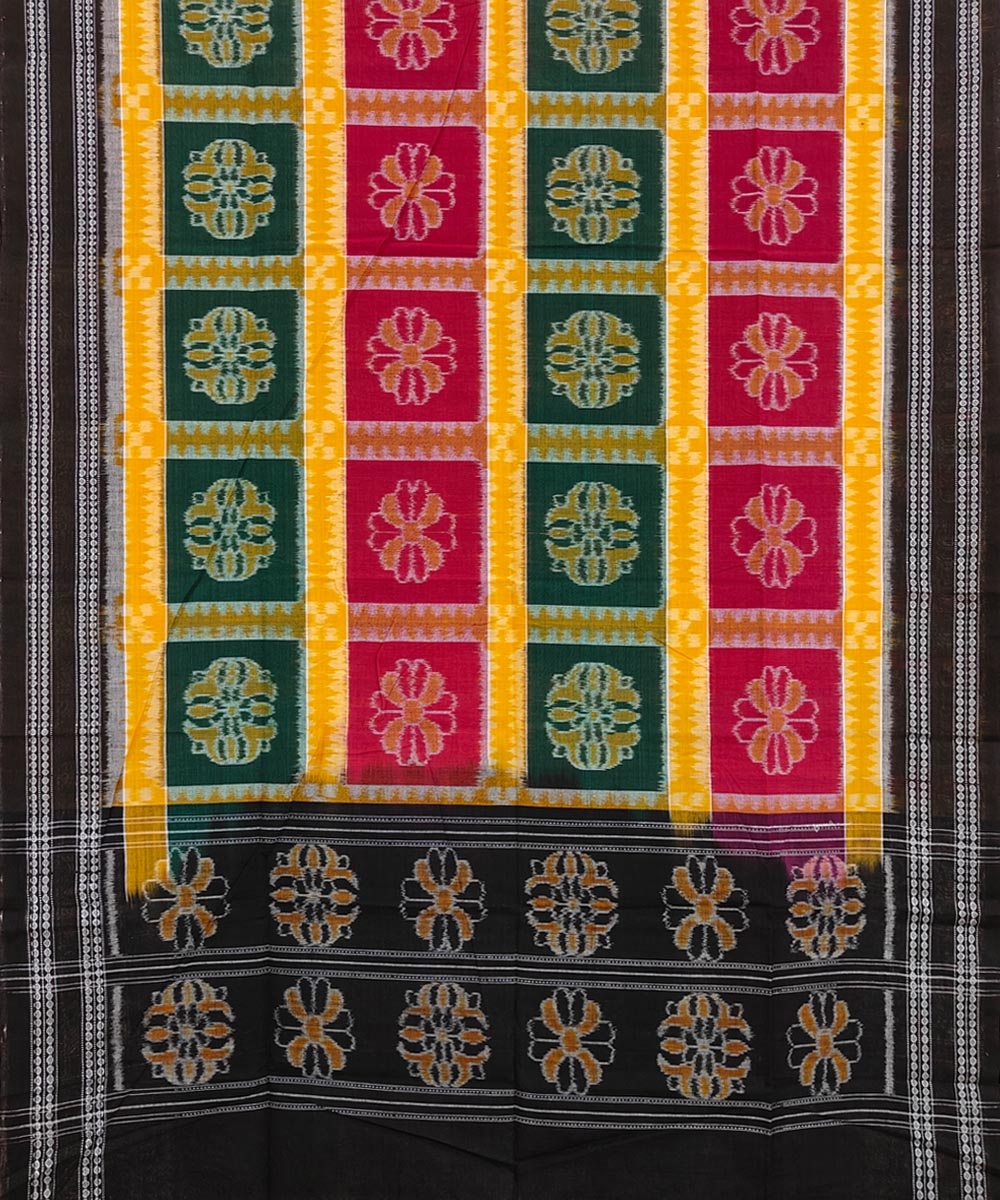 Multicolour Sambalpuri Handwoven Single Ikat Cotton Dupatta Image 2