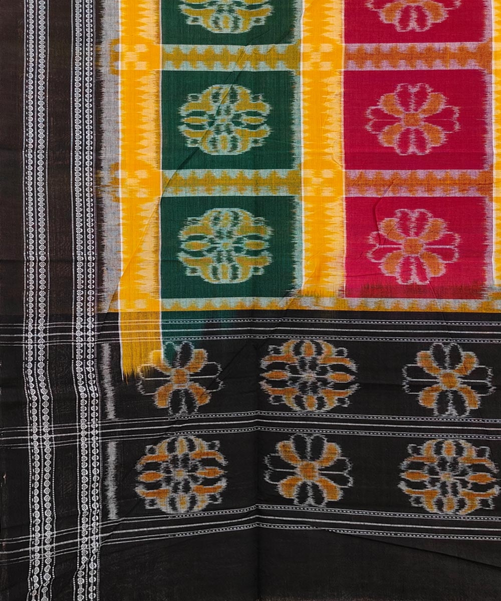 Multicolour Sambalpuri Handwoven Single Ikat Cotton Dupatta Image 3