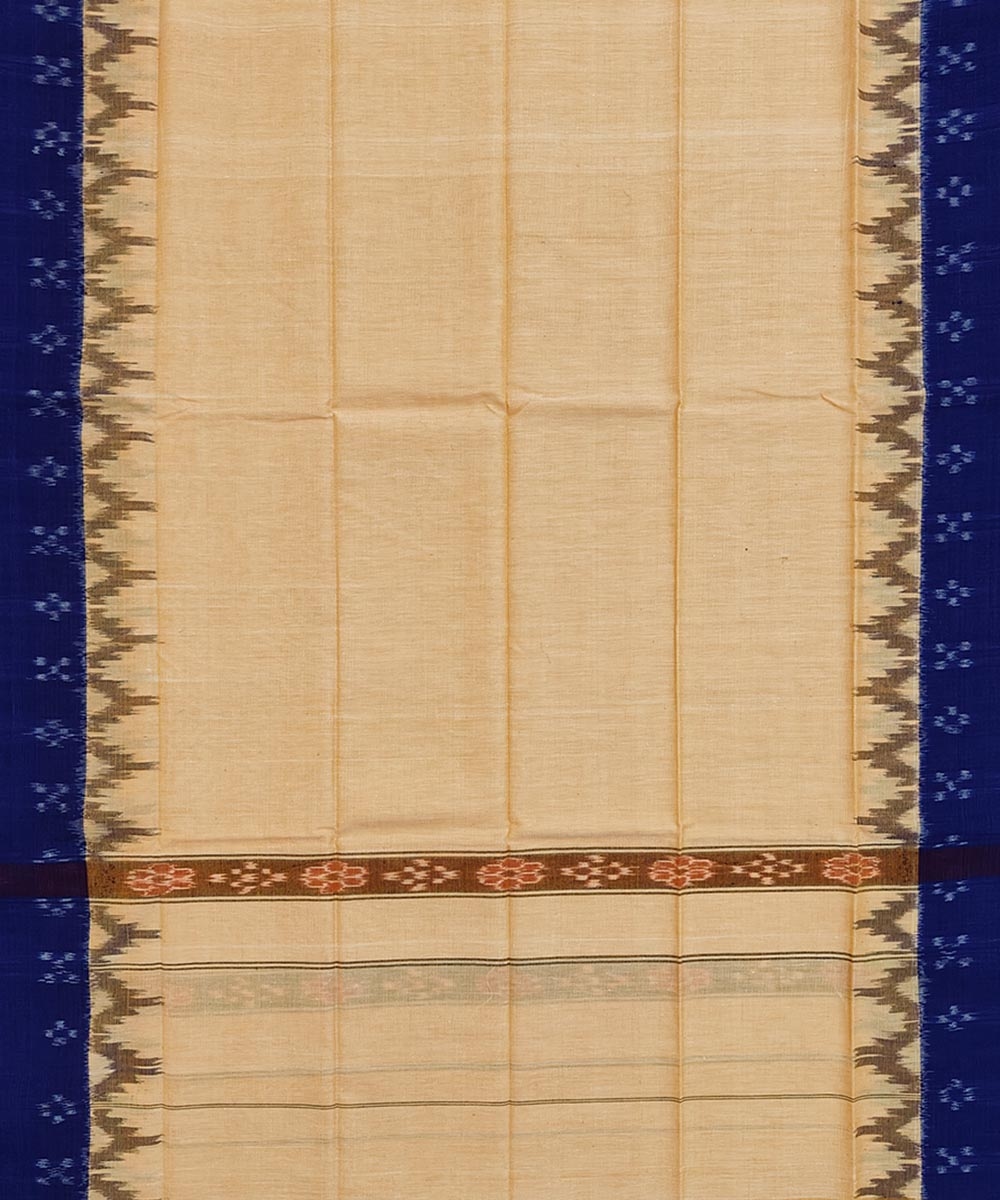 Yellow Blue Sambalpuri Handwoven Cotton Gamuchha Image 3