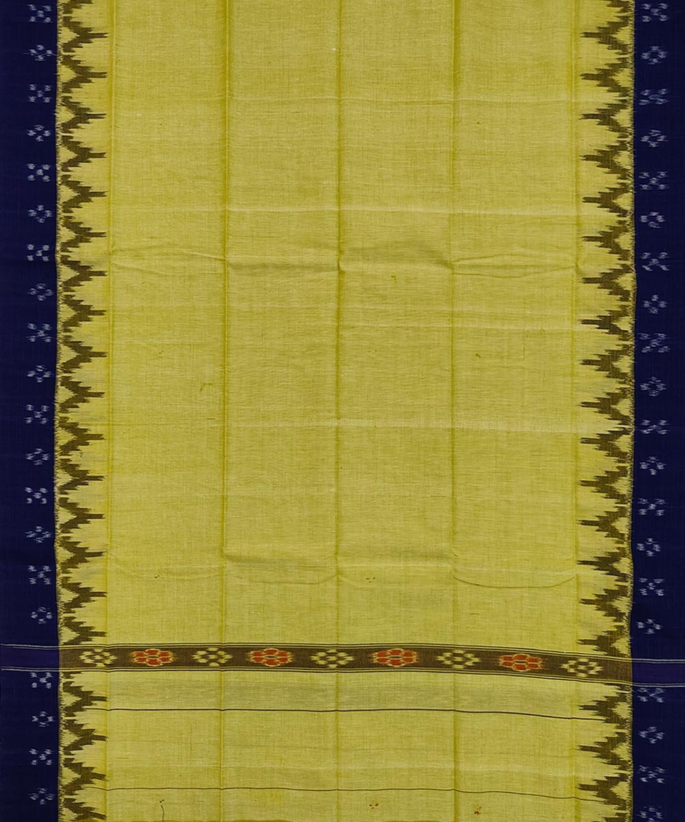 Yellow Blue Sambalpuri Handwoven Cotton Gamuchha Image 3