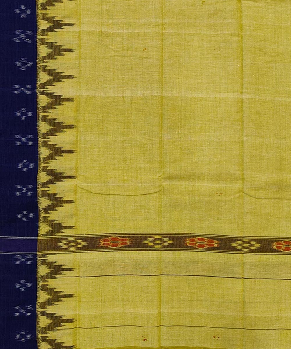 Yellow Blue Sambalpuri Handwoven Cotton Gamuchha Image 4