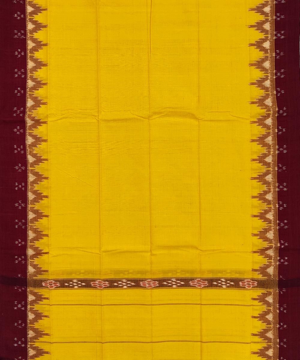 Yellow Maroon Sambalpuri Handwoven Cotton Gamuchha Image 3