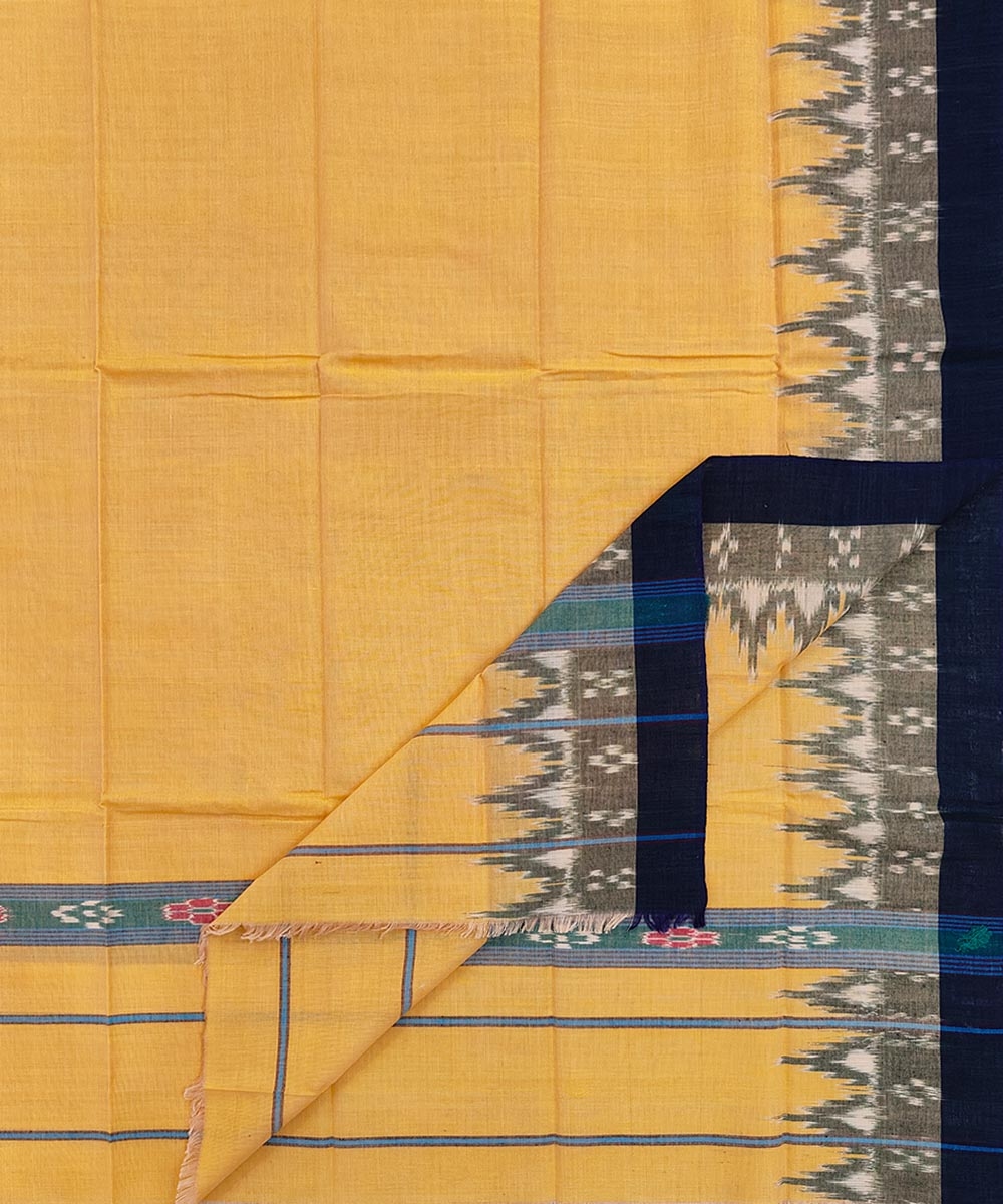 Yellow Blue Sambalpuri Handwoven Cotton Gamuchha SFCGAM1741