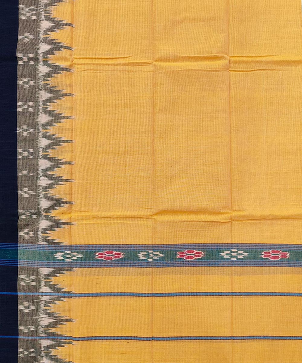 Yellow Blue Sambalpuri Handwoven Cotton Gamuchha Image 4