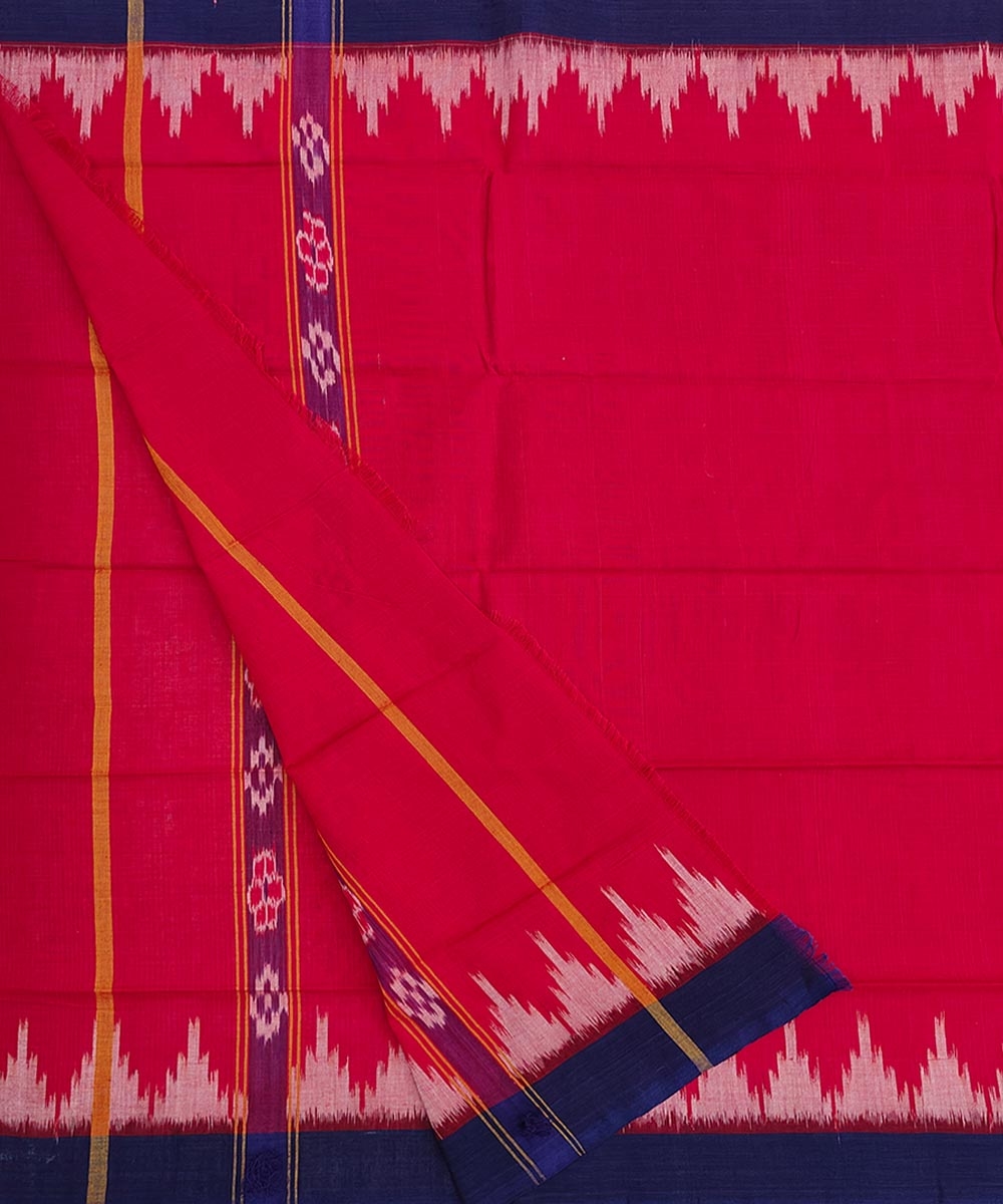 Red Blue Sambalpuri Handwoven Cotton Gamuchha Image 2