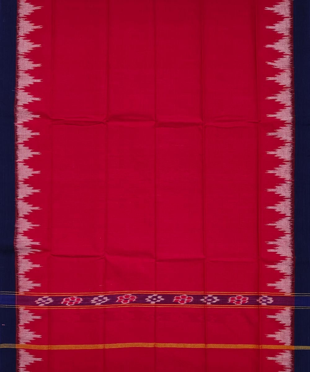 Red Blue Sambalpuri Handwoven Cotton Gamuchha Image 3