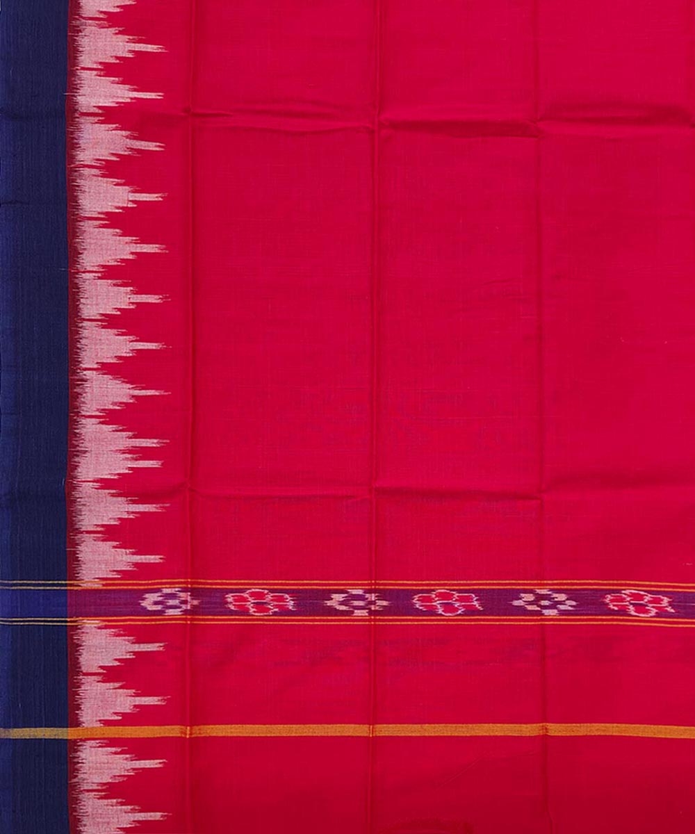 Red Blue Sambalpuri Handwoven Cotton Gamuchha Image 4