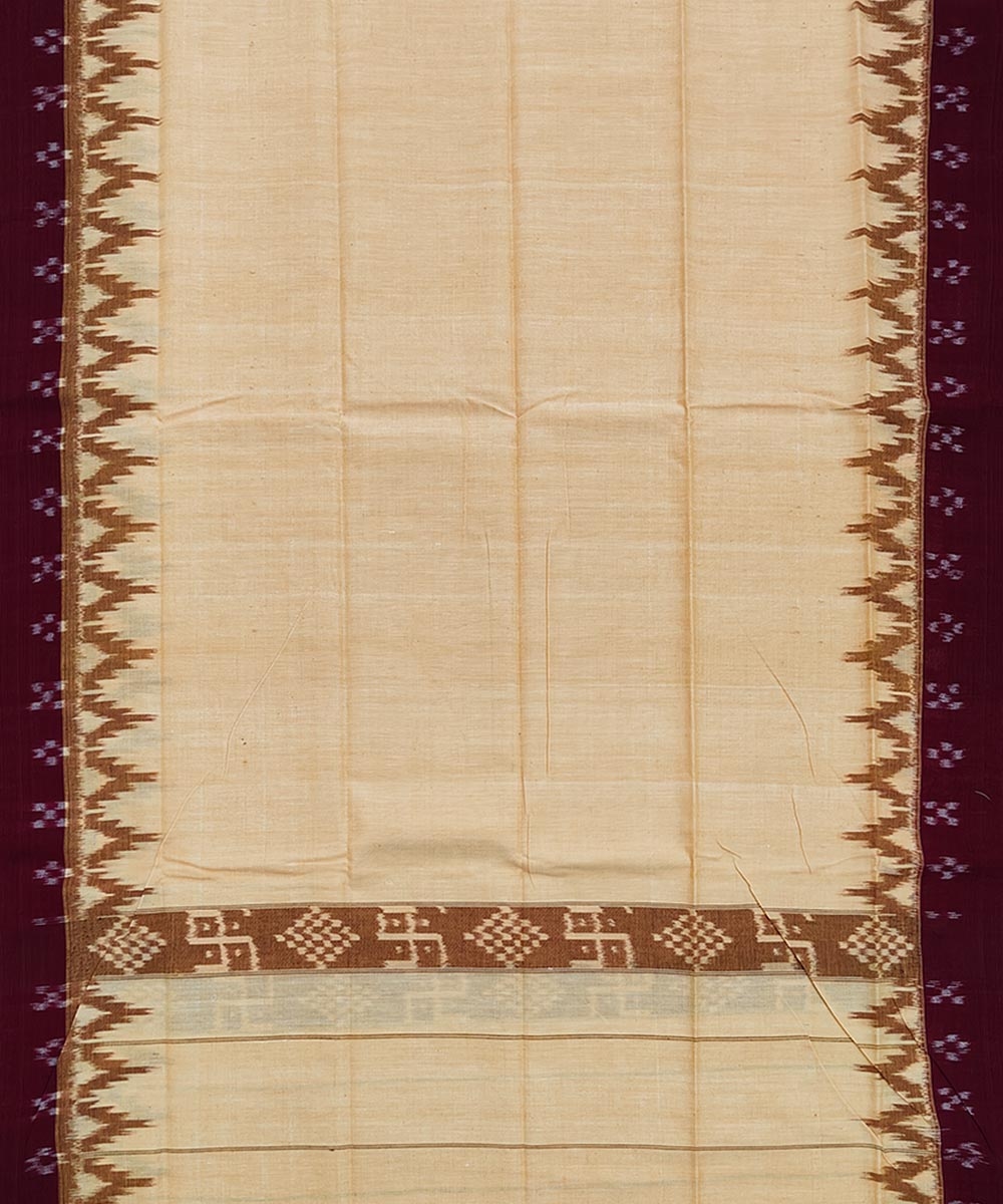 Yellow Maroon Sambalpuri Handwoven Cotton Gamuchha Image 3