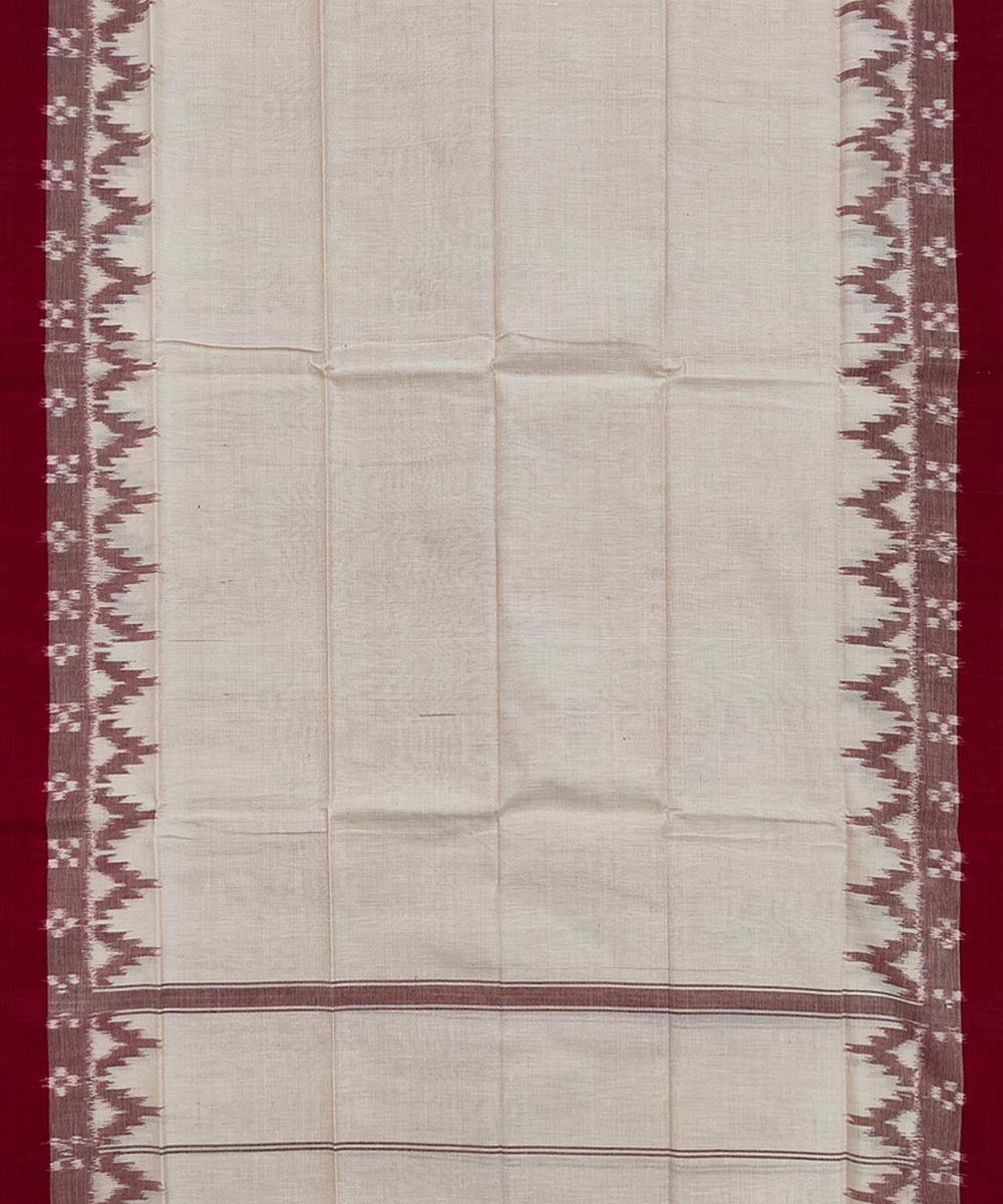 Beige Red Sambalpuri Handwoven Cotton Gamuchha Image 3