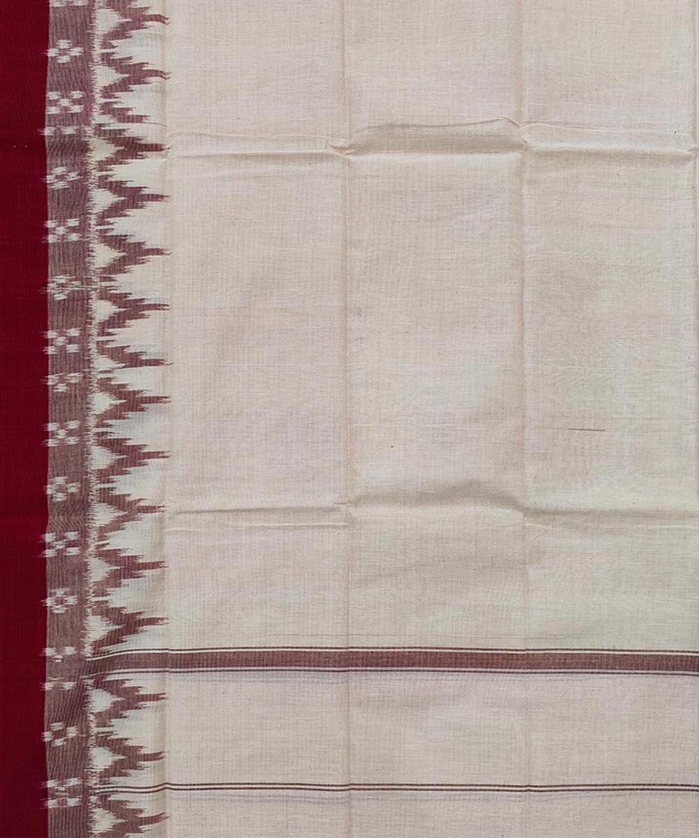 Beige Red Sambalpuri Handwoven Cotton Gamuchha Image 4