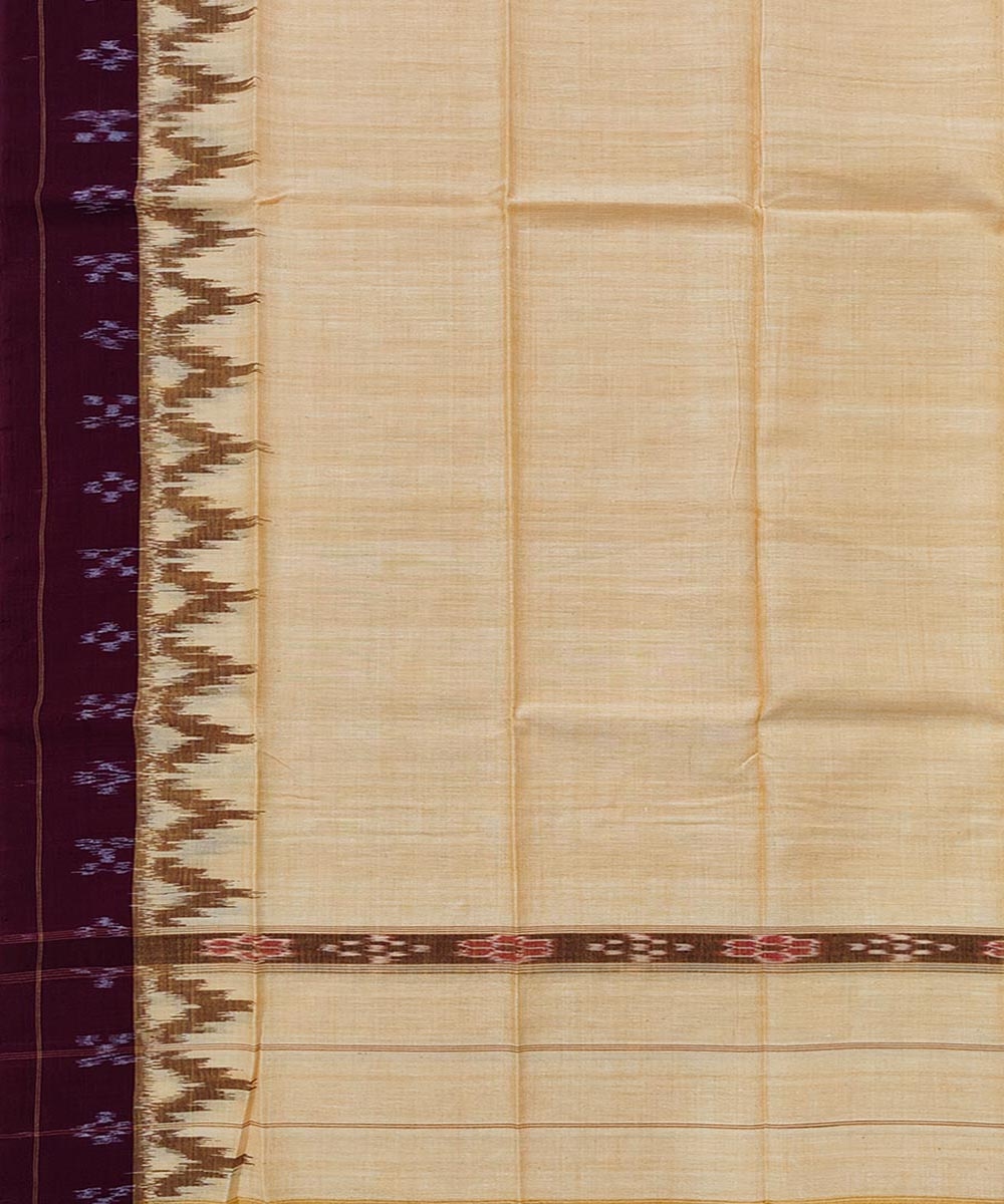 Yellow Maroon Sambalpuri Handwoven Cotton Gamuchha Image 4