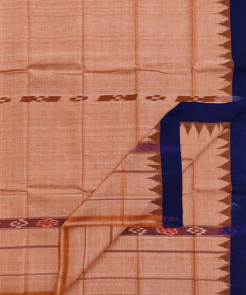 Brown Blue Sambalpuri Handwoven Cotton Gamuchha Image 1