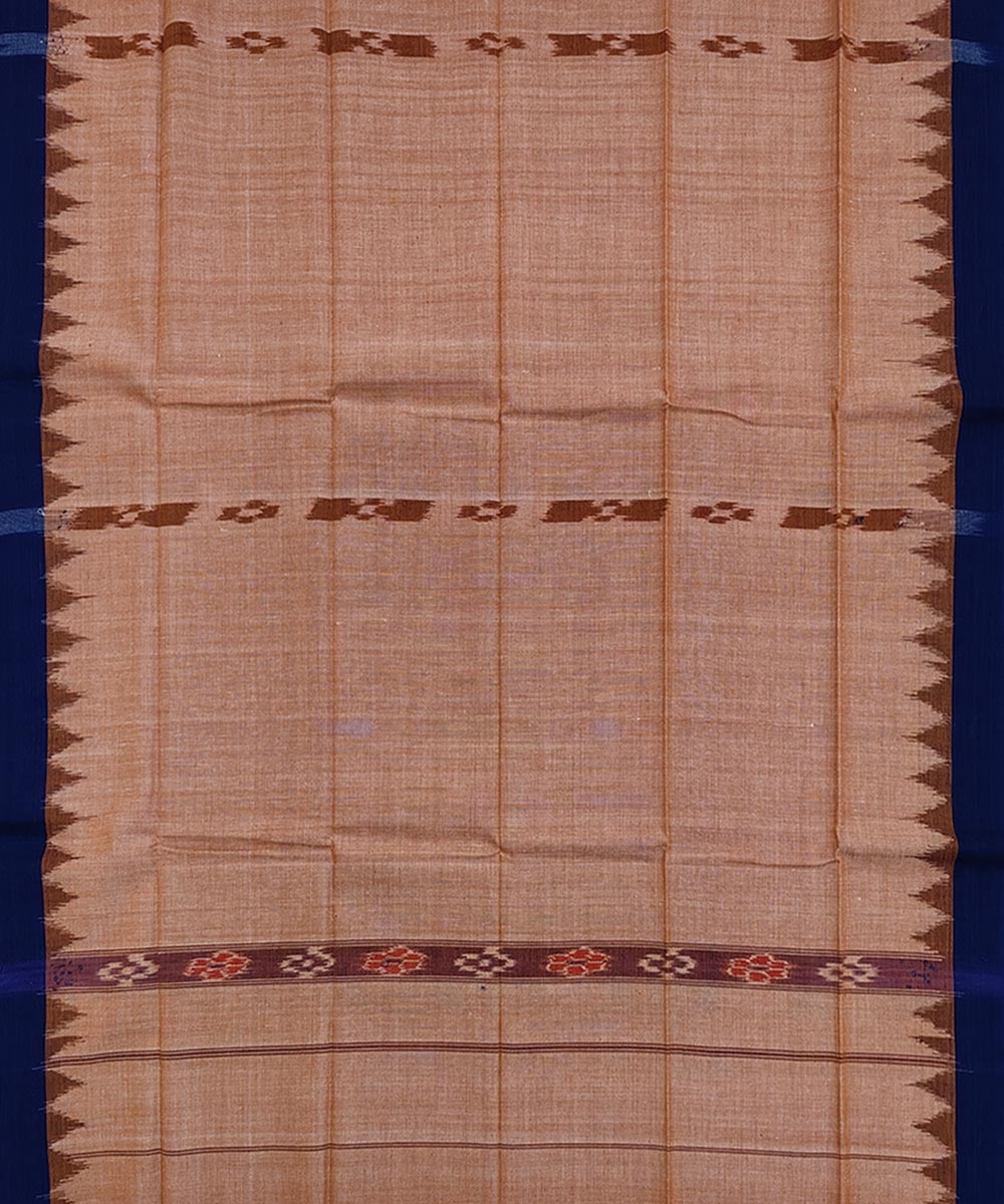 Brown Blue Sambalpuri Handwoven Cotton Gamuchha Image 3