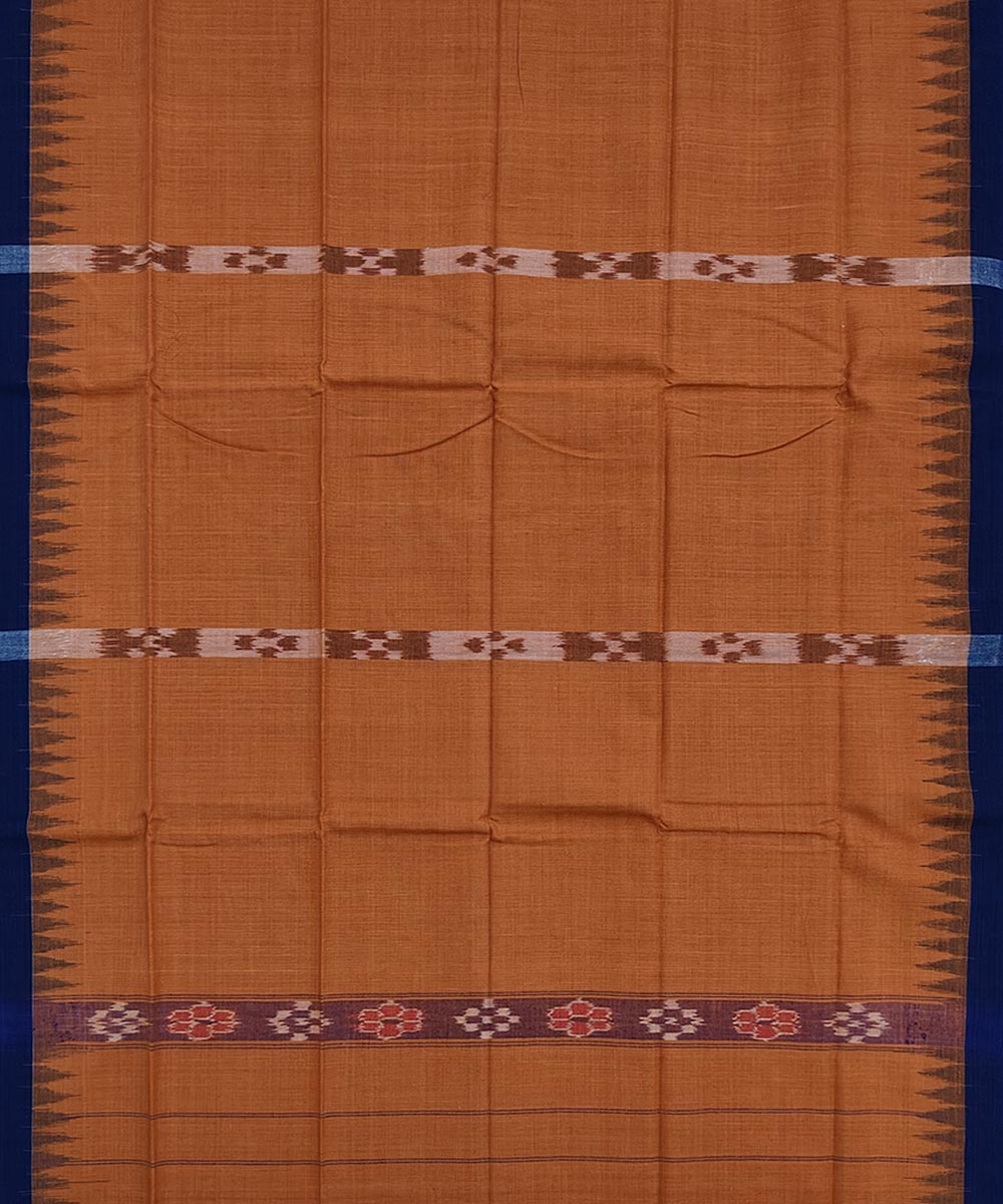 Brown Blue Sambalpuri Handwoven Cotton Gamuchha Image 3