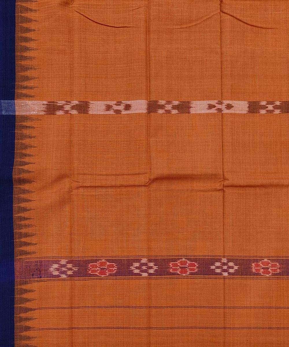 Brown Blue Sambalpuri Handwoven Cotton Gamuchha Image 4