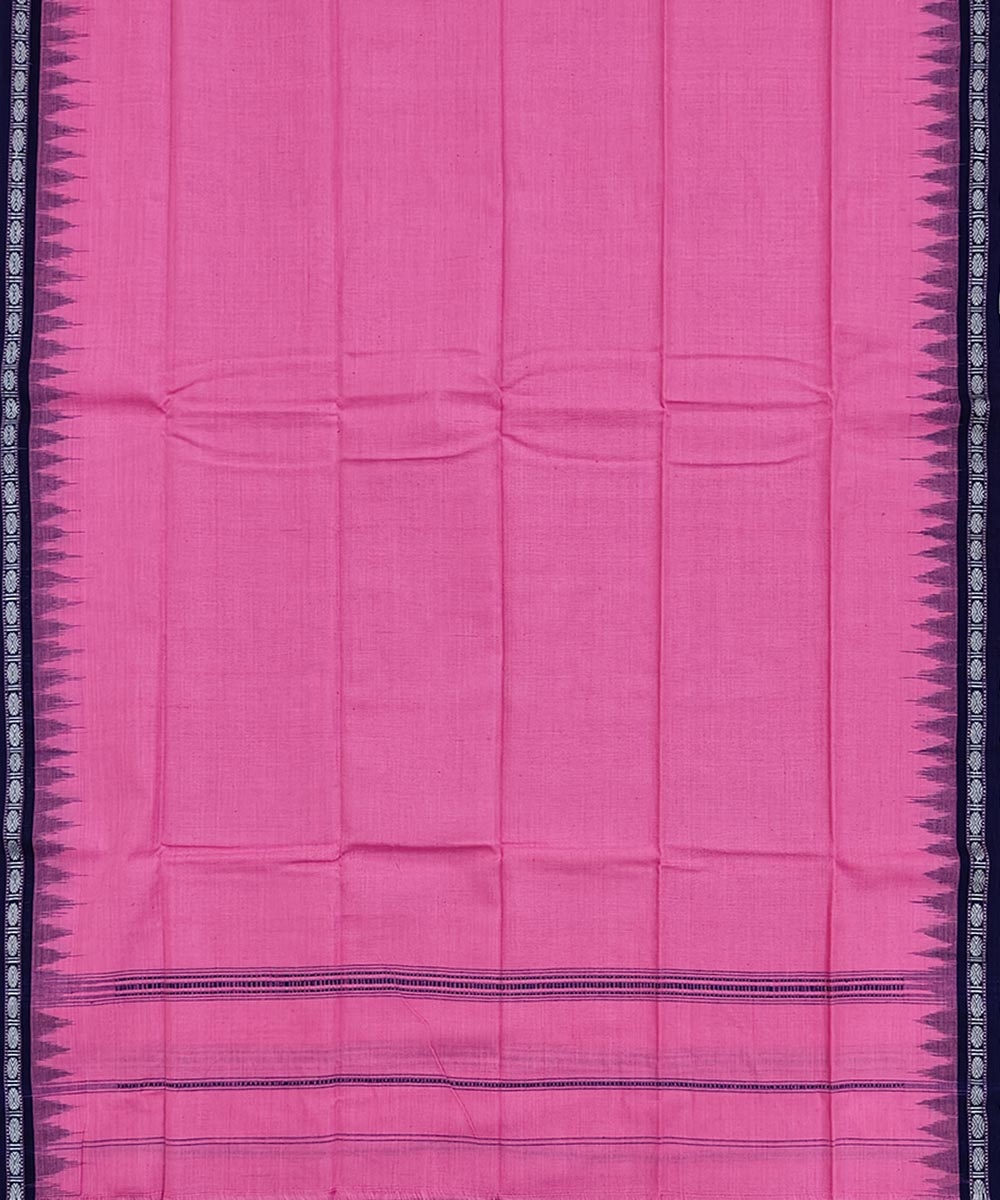 Pink Blue Sambalpuri Handwoven Cotton Gamuchha Image 3