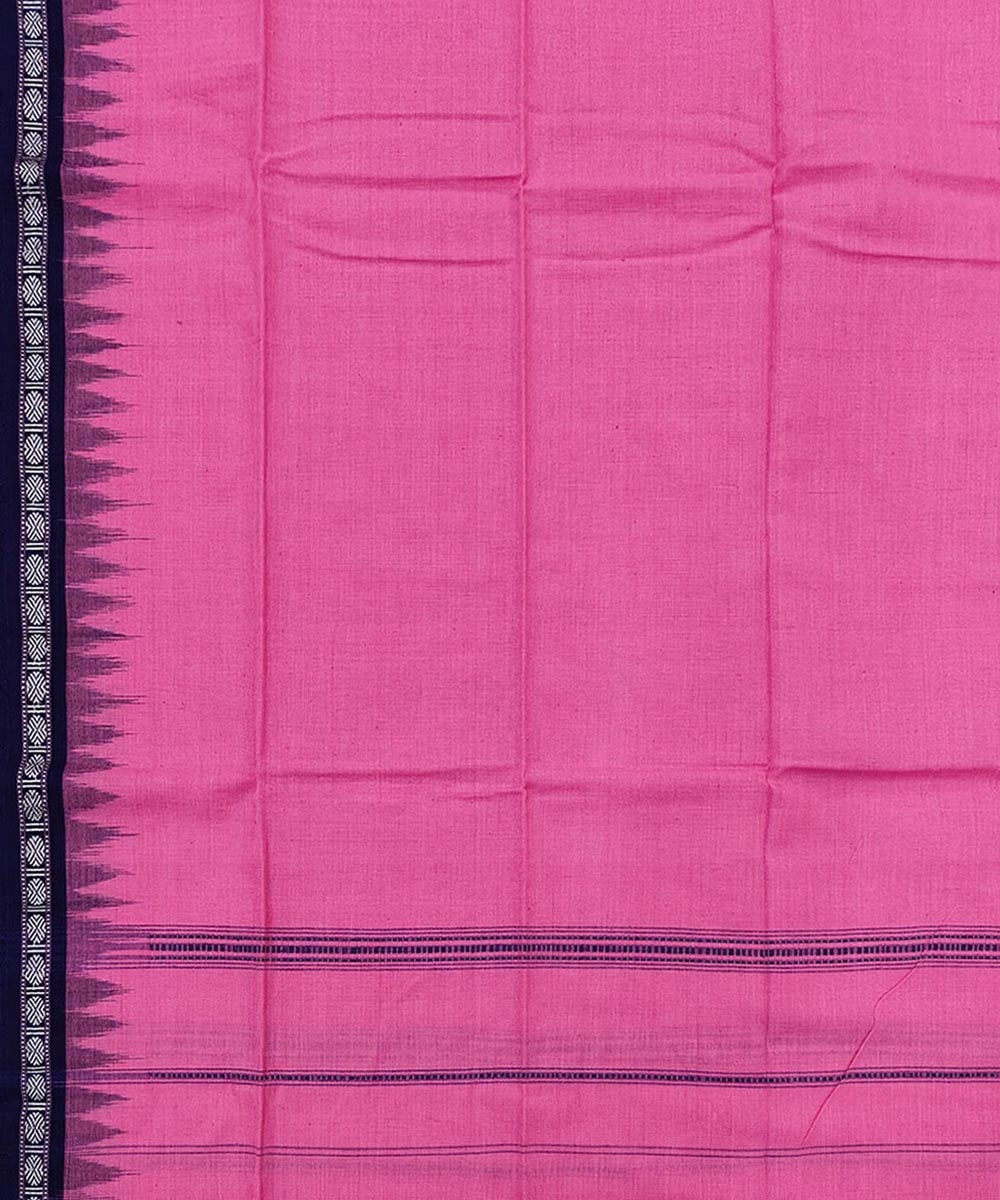 Pink Blue Sambalpuri Handwoven Cotton Gamuchha Image 4