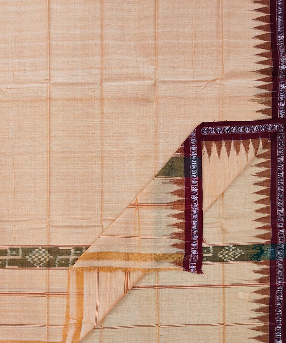 Orange Maroon Sambalpuri Handwoven Cotton Gamuchha SFCGAM1753