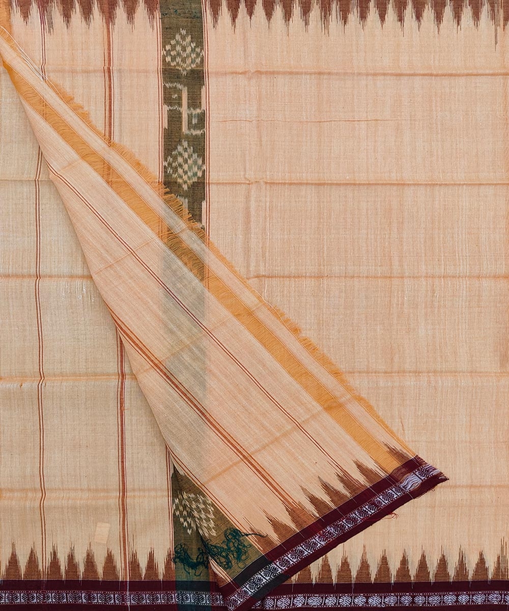 Orange Maroon Sambalpuri Handwoven Cotton Gamuchha Image 2