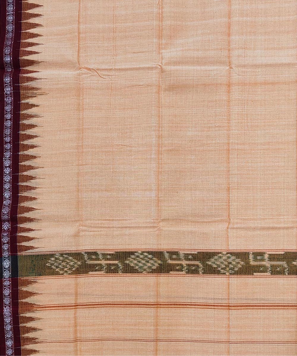 Orange Maroon Sambalpuri Handwoven Cotton Gamuchha Image 4