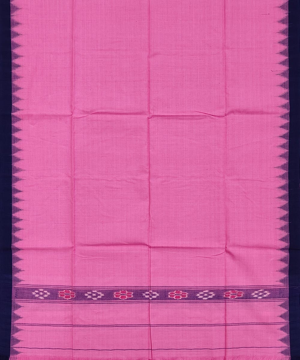 Pink Blue Sambalpuri Handwoven Cotton Gamuchha Image 3