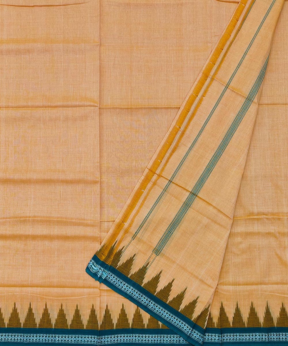 Yellow Green Sambalpuri Handwoven Ikat Cotton Joda Image 2