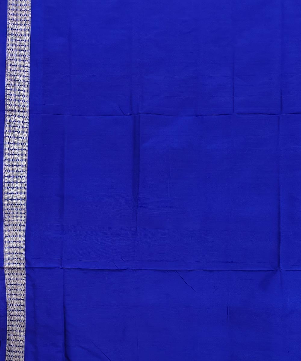 Copper Sulphite Blue Handwoven Bomkei Silk Saree Image 4