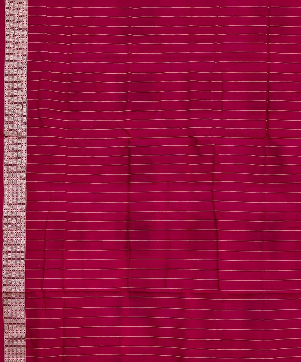 White Maroon Sambalpuri Handwoven Silk Saree Image 4