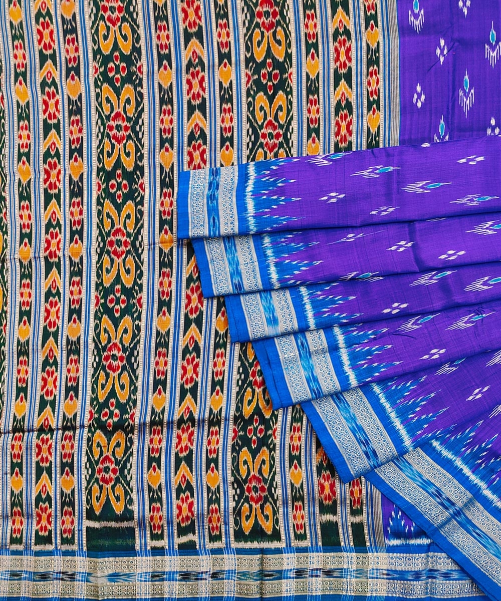 Blue Handwoven Khandua Silk Saree Image 1