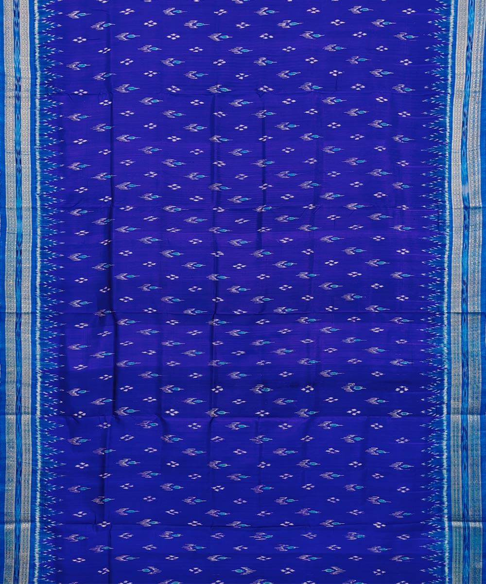 Blue Handwoven Khandua Silk Saree Image 3