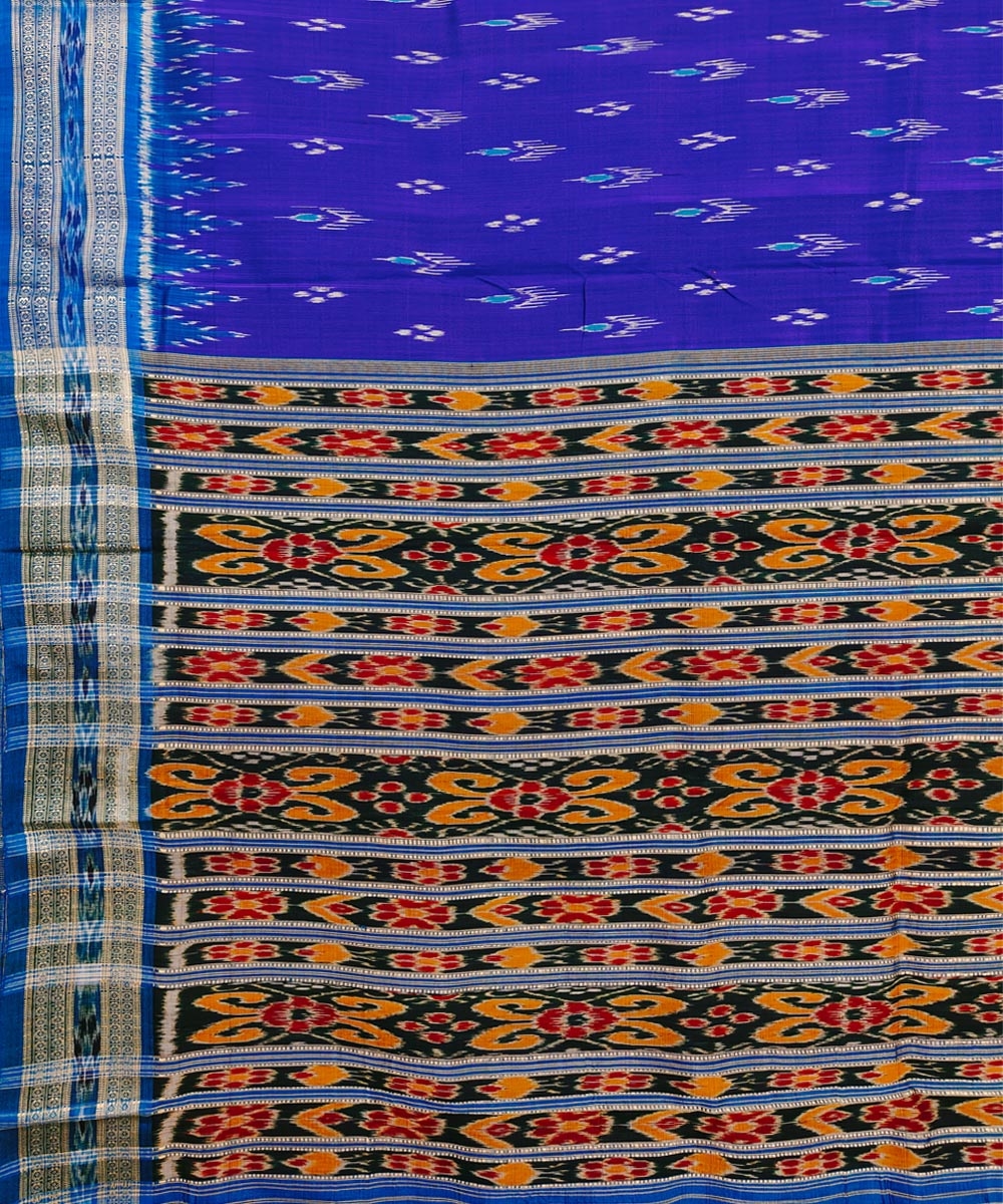 Blue Handwoven Khandua Silk Saree Image 4