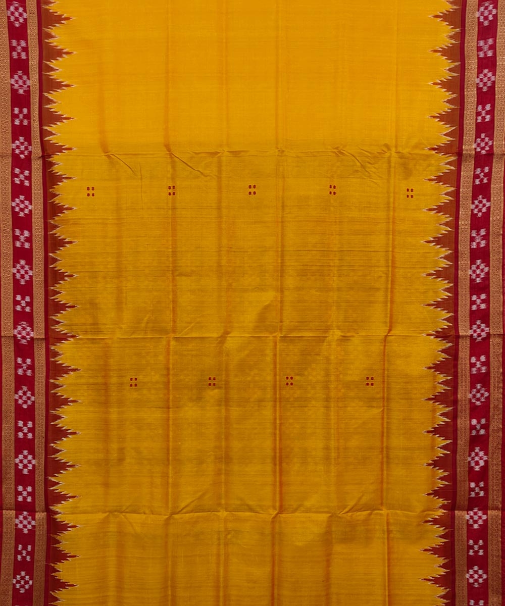 Yellow Black Handwoven Khandua Silk Saree Image 3