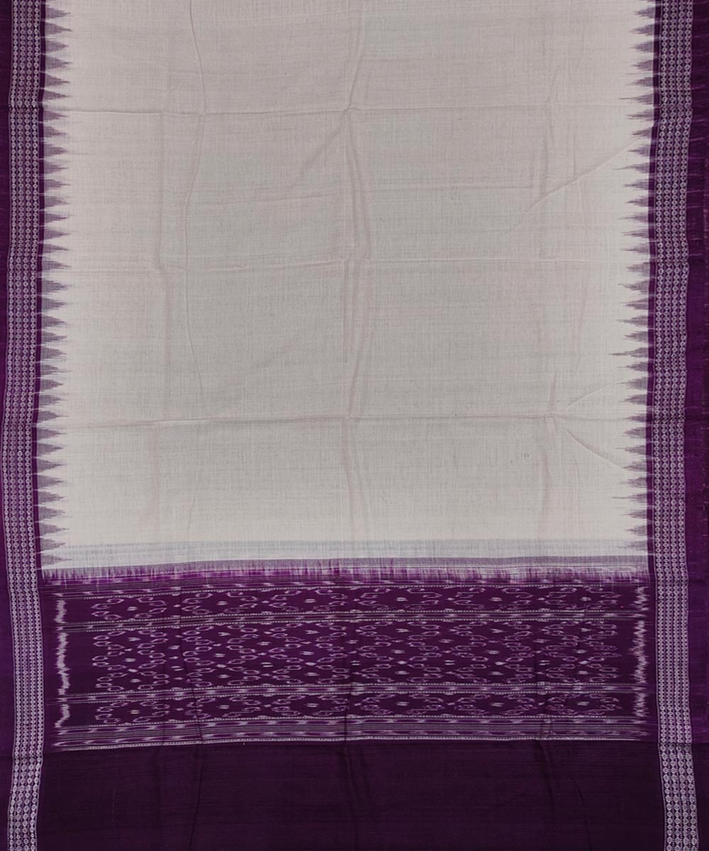 Purple Offwhite Sambalpuri Handwoven Single Ikat Suit Set Image 4