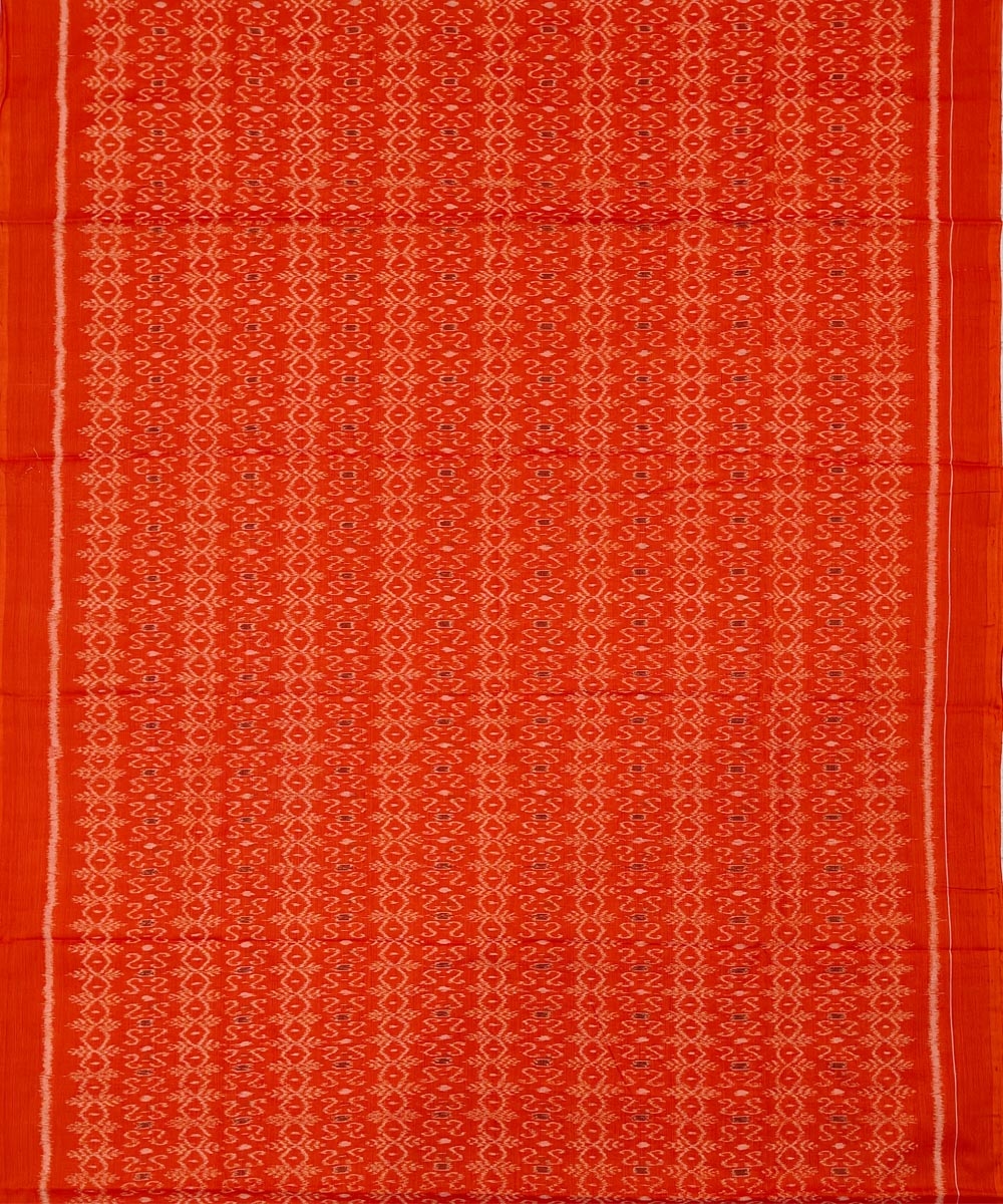 Orange Black Sambalpuri Handwoven Single Ikat Suit Set Image 3