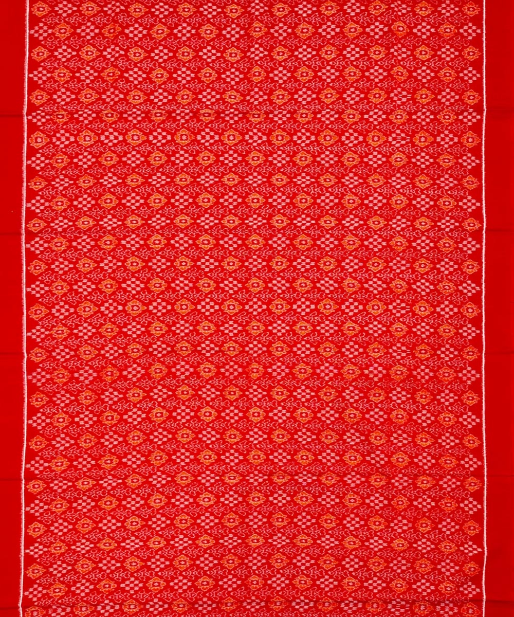 Red Yellow Sambalpuri Handwoven Single Ikat Suit Set Image 3