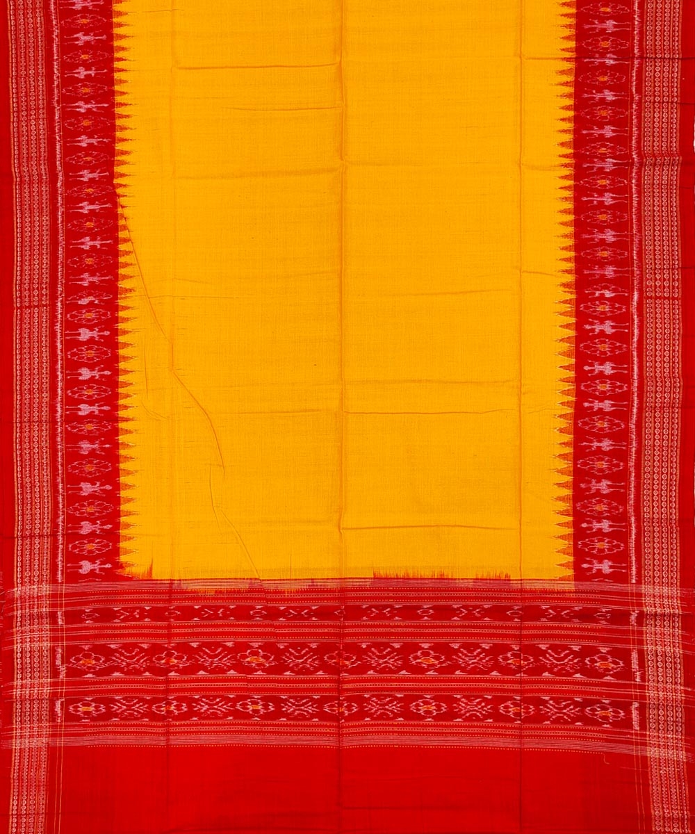 Red Yellow Sambalpuri Handwoven Single Ikat Suit Set Image 4