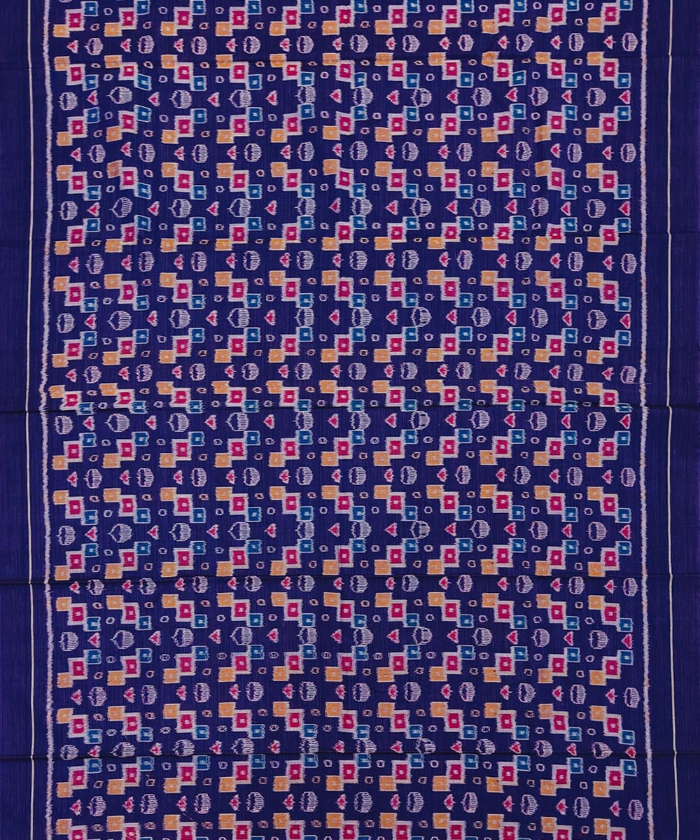 Blue Red Sambalpuri Handwoven Single Ikat Suit Set Image 3