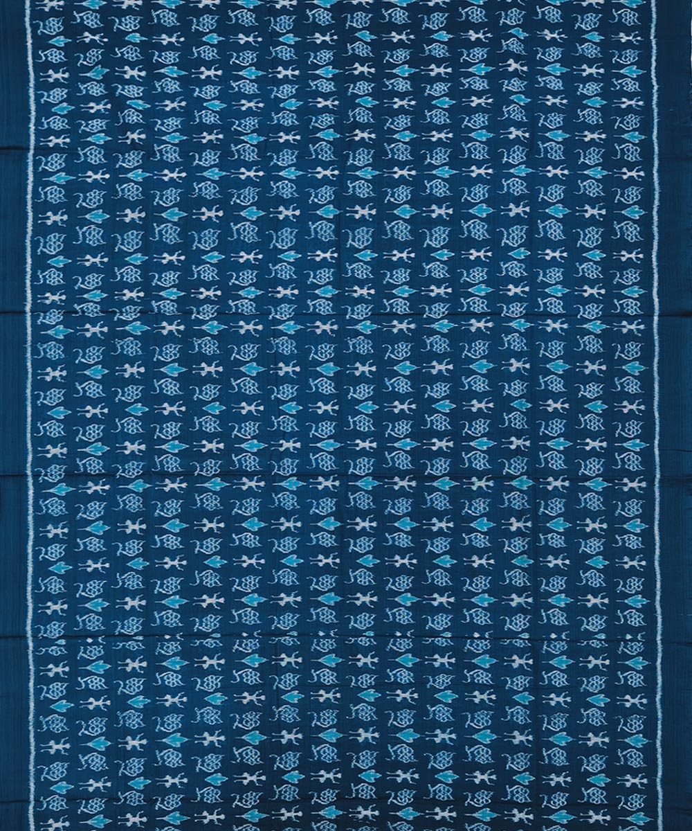 Blue Green Sambalpuri Handwoven Single Ikat Suit Set Image 3