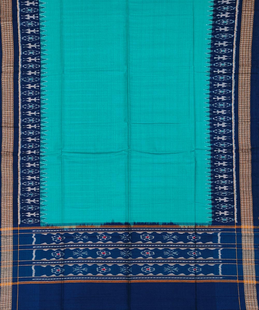 Blue Green Sambalpuri Handwoven Single Ikat Suit Set Image 4