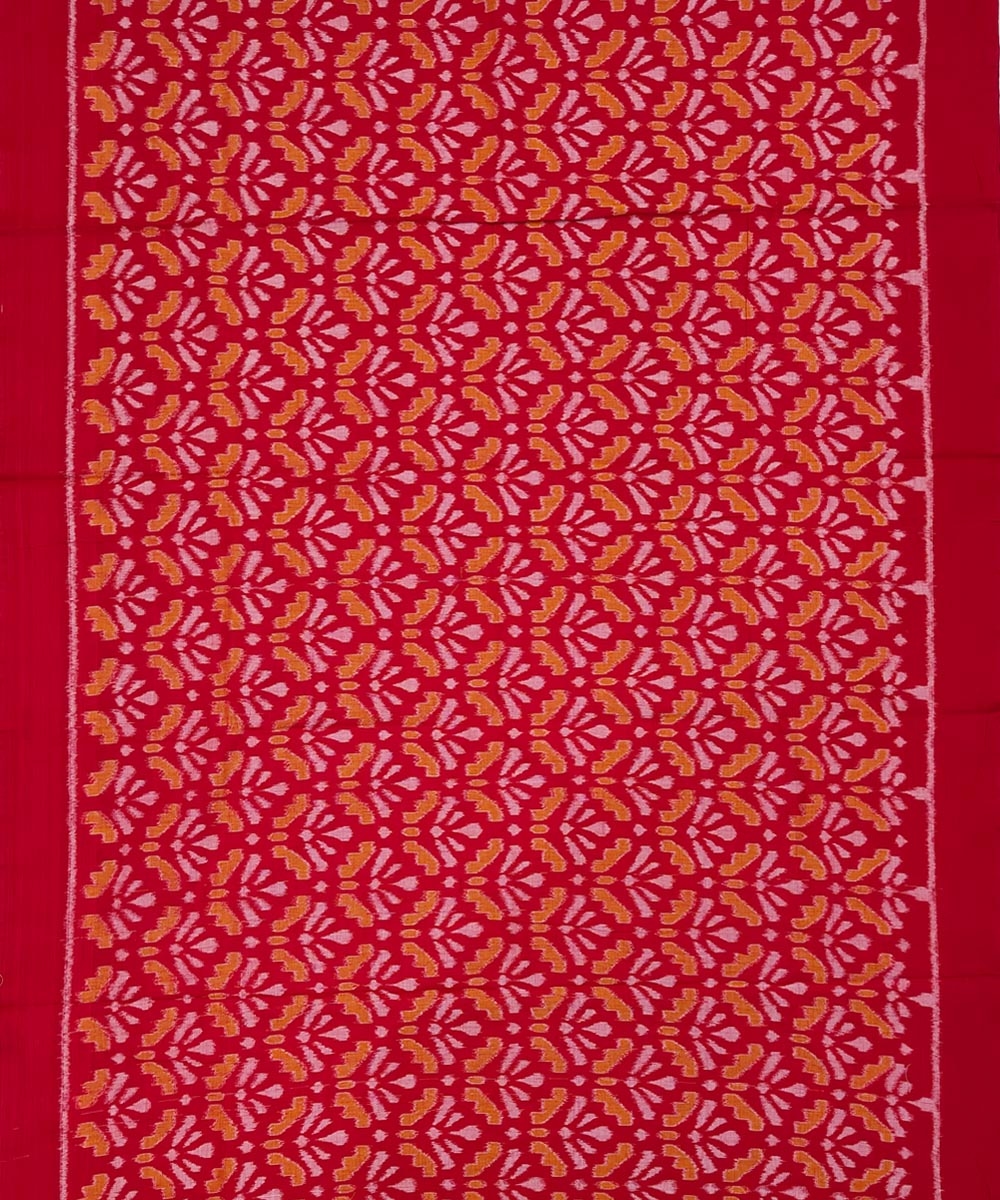 Red Yellow Sambalpuri Handwoven Single Ikat Suit Set Image 3