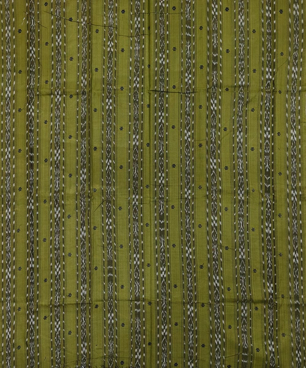 Olive Black Sambalpuri Handwoven Single Ikat Suit Set Image 3