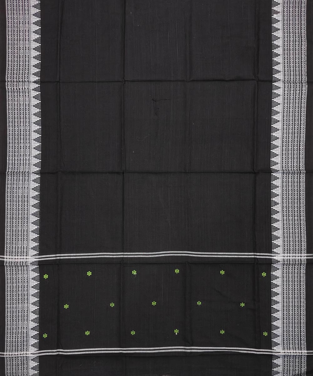 Olive Black Sambalpuri Handwoven Single Ikat Suit Set Image 4