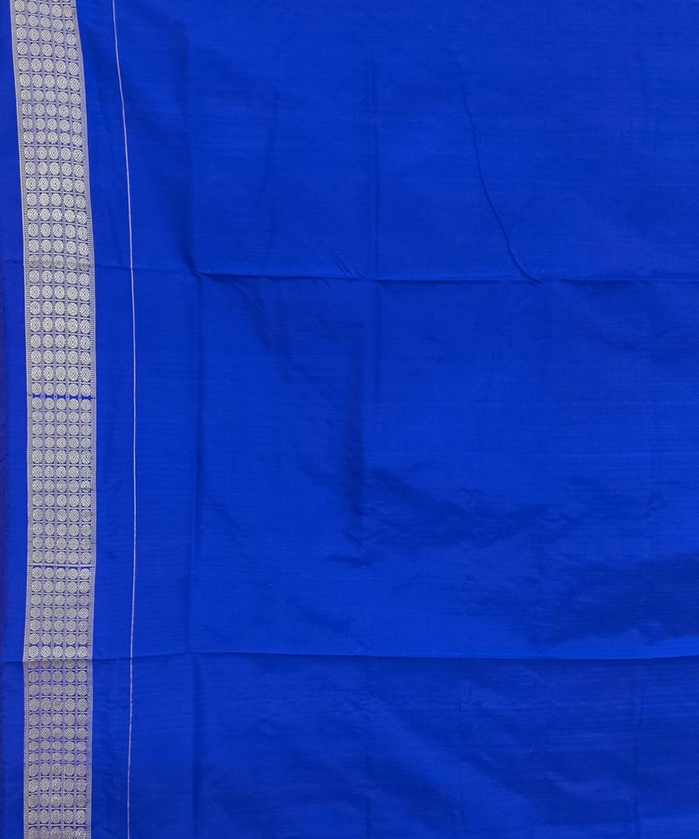 Red Blue Sambalpuri Handwoven Silk Saree Image 4