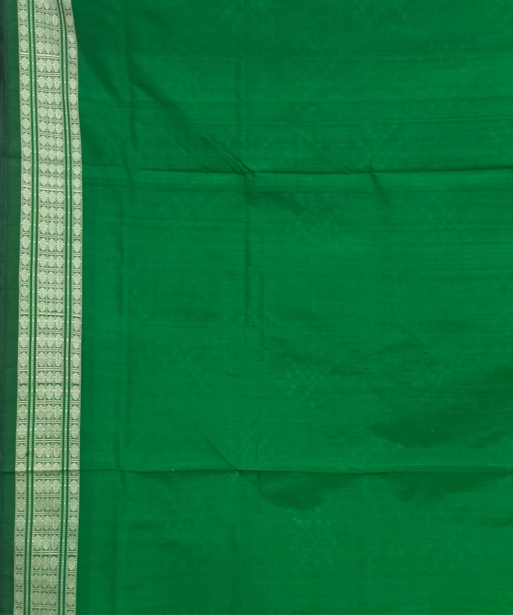 Red Green Sambalpuri Handwoven Silk Saree Image 4