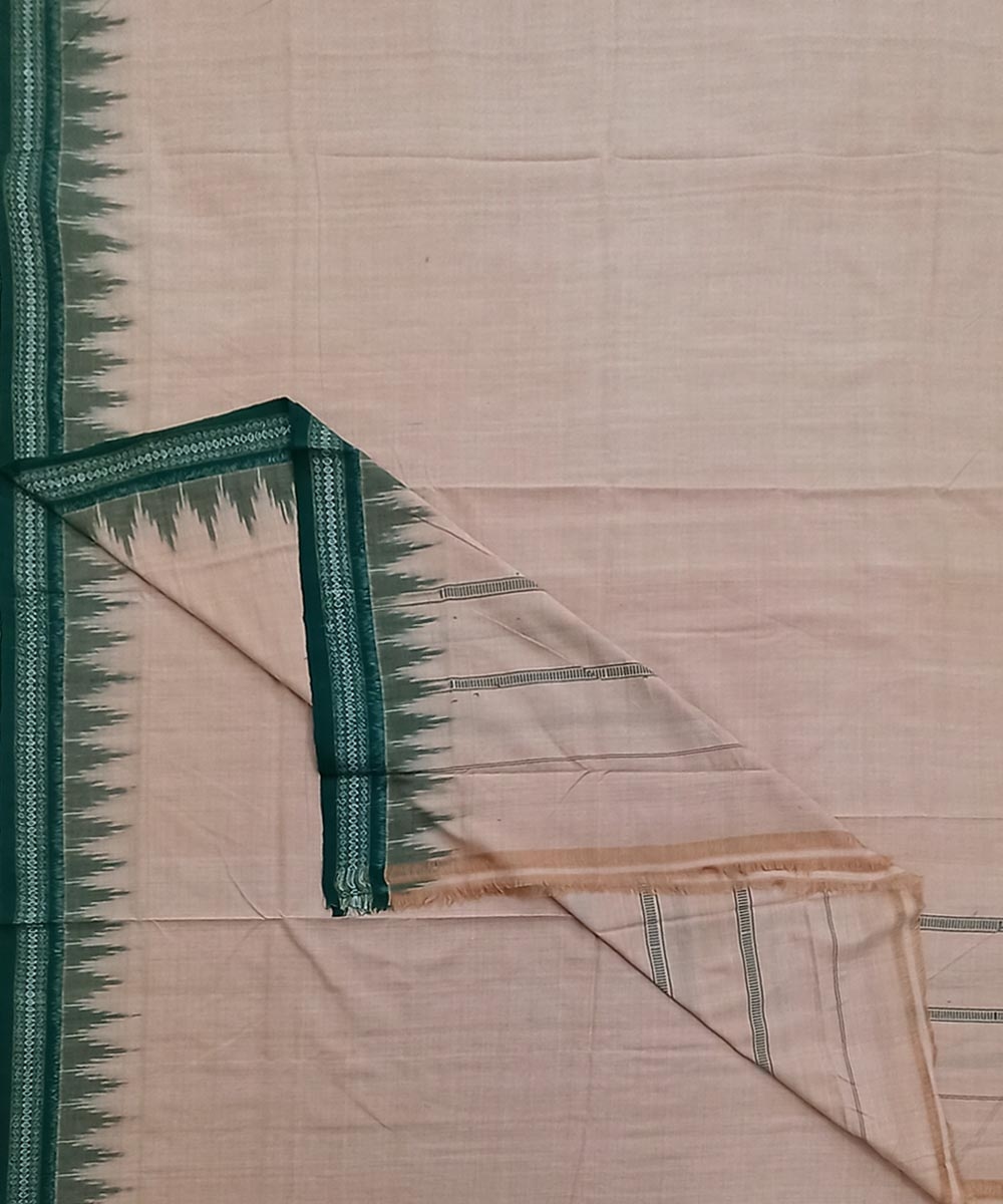 Beige Green Sambalpuri Handwoven Cotton Joda Image 1